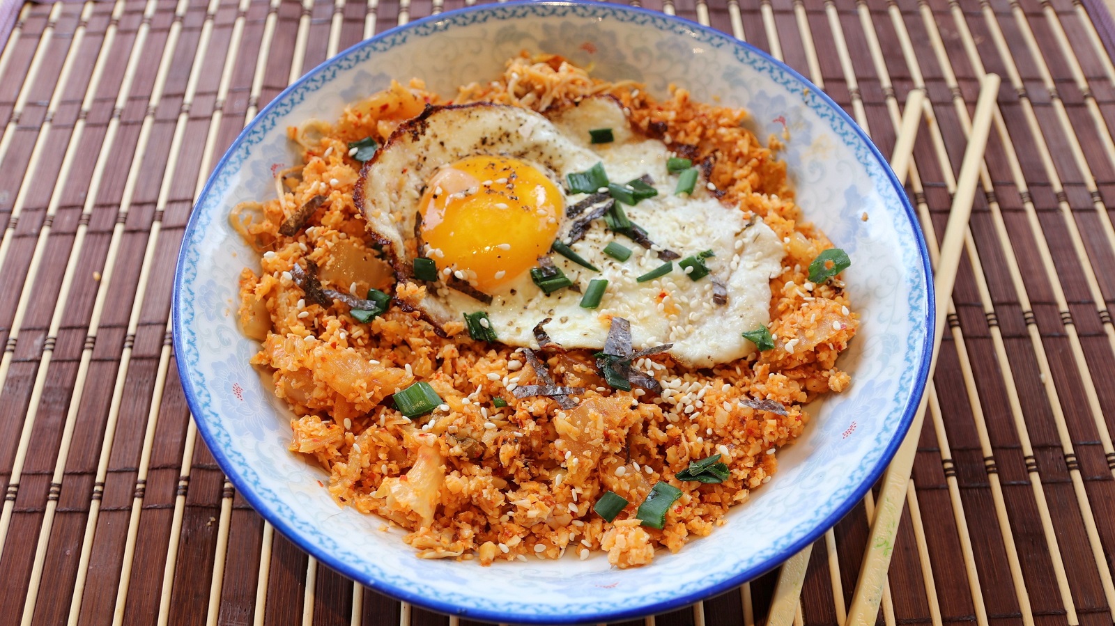 Kimchi Enoki Mushrooms Fried Cauli Rice Breakfast Keto Meals and Recipes