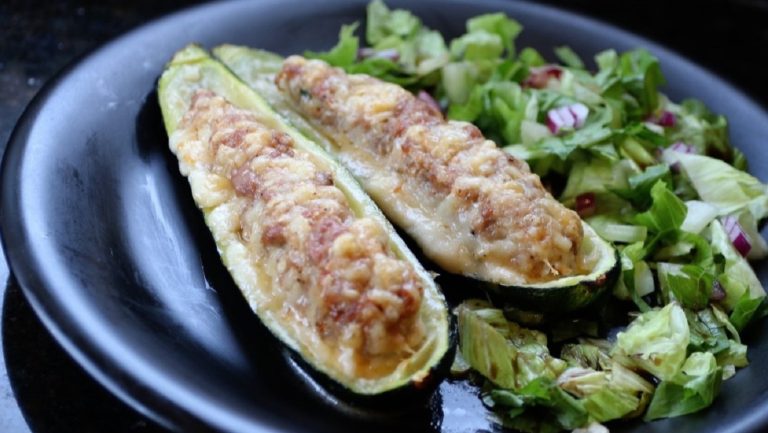 Tex-Mex Chicken Stuffed Zucchini Boats - Keto Meals and Recipes